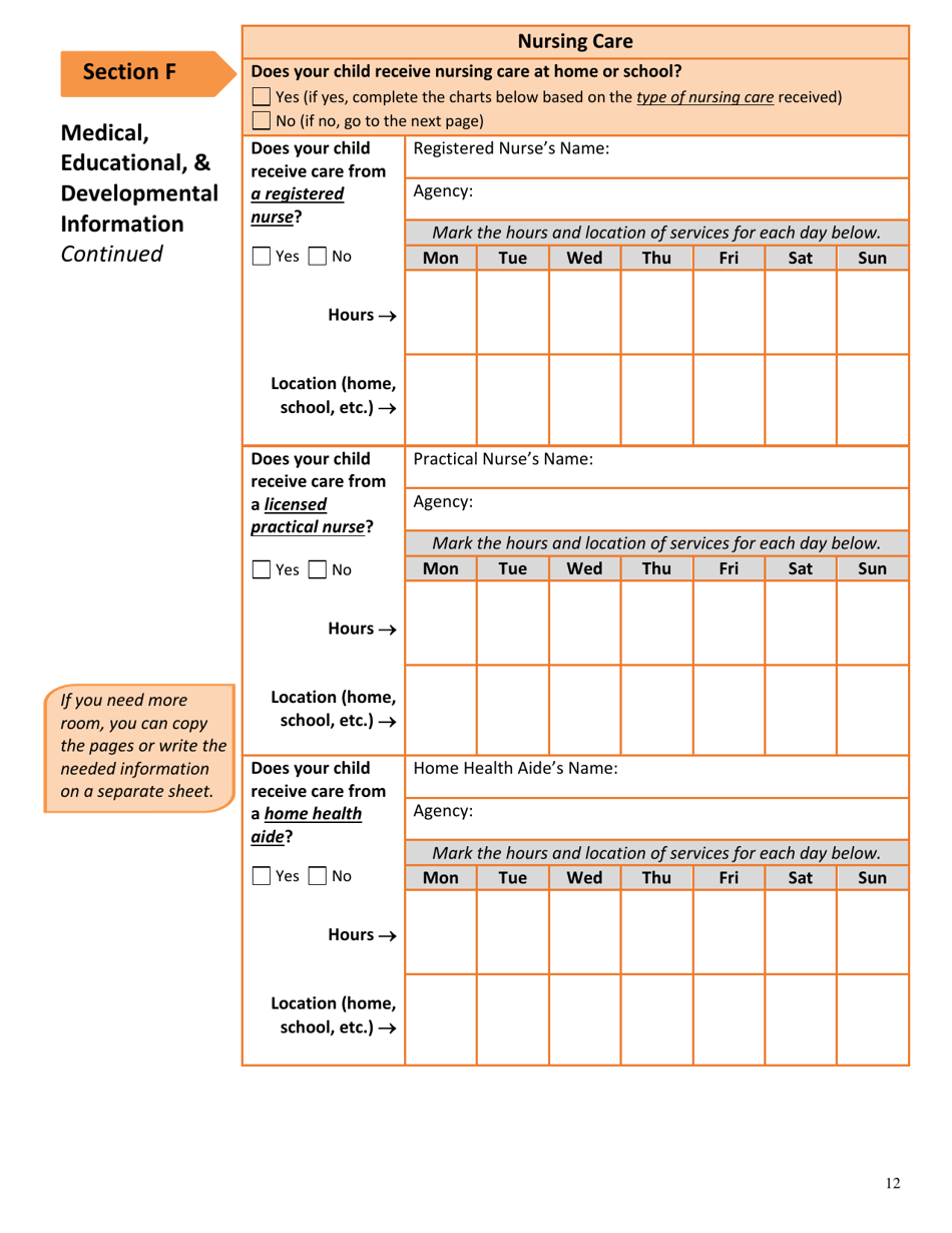 Form DSS-EA-249 Disabled Childrens Program Application - South Dakota, Page 12