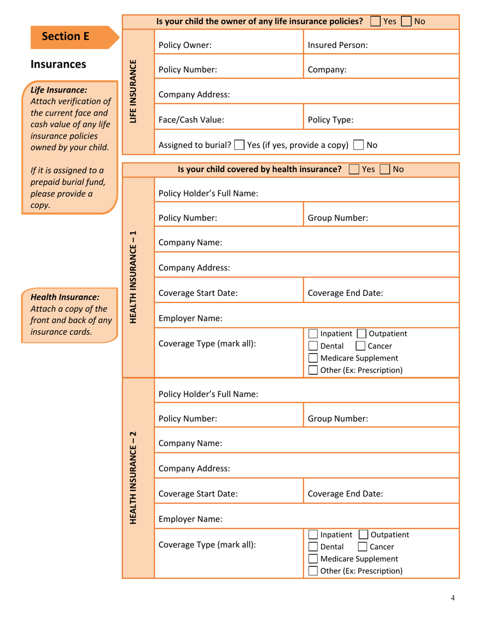Form DSS-EA-249 Disabled Childrens Program Application - South Dakota, Page 4