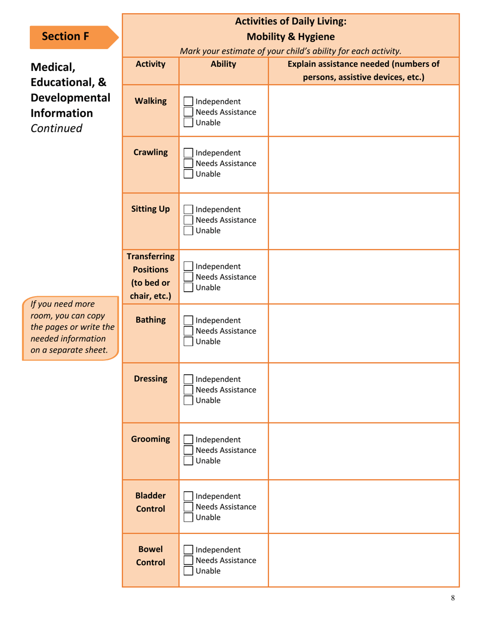 Form DSS-EA-249 Disabled Childrens Program Application - South Dakota, Page 8