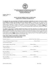 Form C-42 (LB-0382S) Employee&#039;s Choice of Physician - Tennessee (English/Spanish)