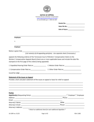 Document preview: Form LB-1099 Notice of Appeal - Tennessee