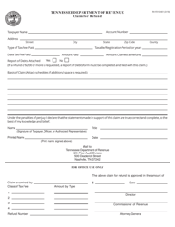 Document preview: Form RV-F0102401 Claim for Refund - Tennessee