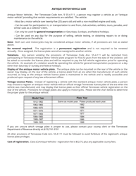 Form RV-F1312901 Certification for Antique Vehicle Registration - Tennessee, Page 2