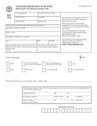 Form INC253 (RV-N0033401) Hall Income Tax Payment Voucher - Tennessee