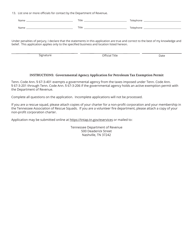 Form RV-F1403001 Governmental Agency Application for Petroleum Tax Exemption Permit - Tennessee, Page 2