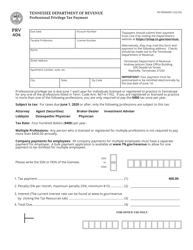 Document preview: Form RV-R0004901 (PRV404) Professional Privilege Tax Payment - Tennessee