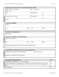 Form SPC-401 Structural Pest Control Services Commercial Business License Application - Texas, Page 2