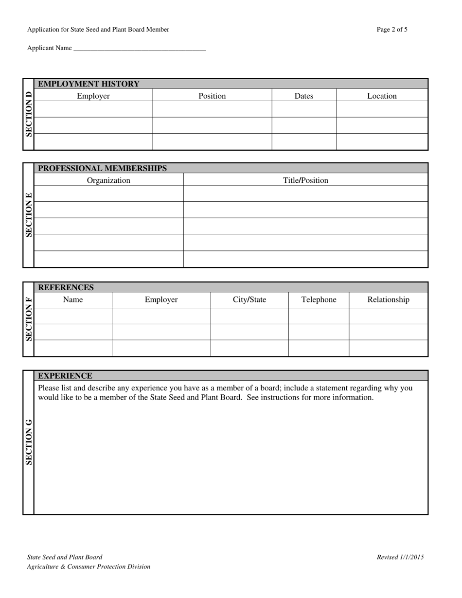 Texas Application for State Seed and Plant Board Member - Fill Out ...