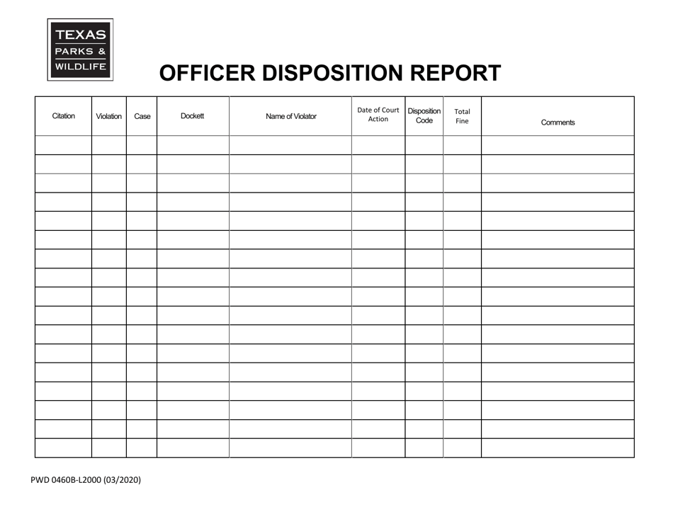 Disposition Log Example Form Form PWD-460B - Fill Out, Sign Online and Download Fillable PDF, Texas ...