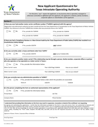 Form 1899 Application for Texas Intrastate Operating Authority - Texas, Page 4