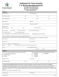 Form 1899T Application for Texas Intrastate 7- or 90-day Operating Authority - Texas, Page 2