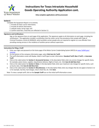 Form 1899H Application for Texas Intrastate Household Goods Operating Authority - Texas, Page 2
