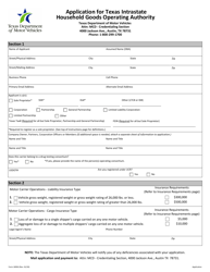 Form 1899H Application for Texas Intrastate Household Goods Operating Authority - Texas, Page 3