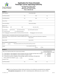 Form 1899B Application for Texas Intrastate Passenger Carrier Operating Authority - Texas, Page 3