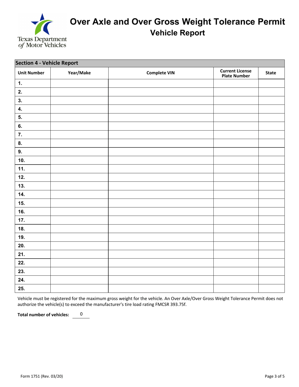 Form 1751 - Fill Out, Sign Online and Download Fillable PDF, Texas ...