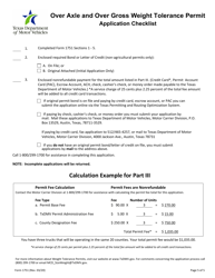 Form 1751 Over Axle and Over Gross Weight Tolerance Permit Application - Texas, Page 5