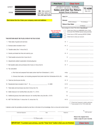 Document preview: Form TC-62M Sales and Use Tax Return for Multiple Places of Business - Utah