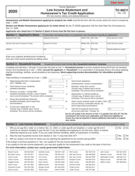 Document preview: Form TC-90CY Low Income Abatement and Homeowner's Tax Credit Application - Utah