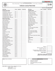 Document preview: Form TC-586 Collector License Plate Order - Utah