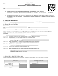 Document preview: DOH Form 116M Employers Health Insurance Information - Utah