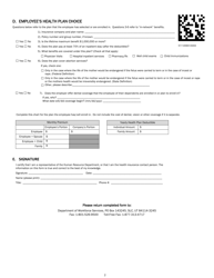DOH Form 116M Employers Health Insurance Information - Utah, Page 2