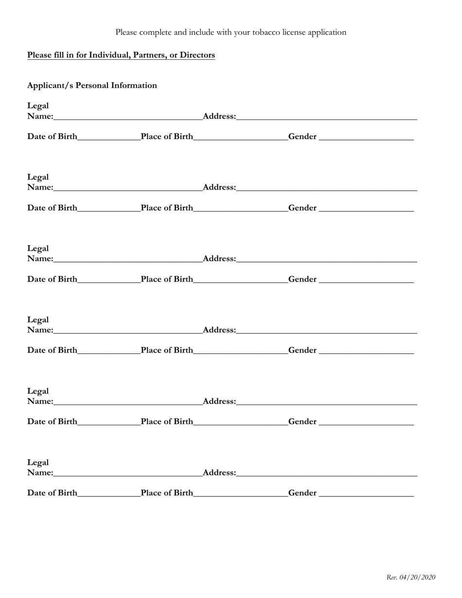 Tobacco License - Vermont, Page 4