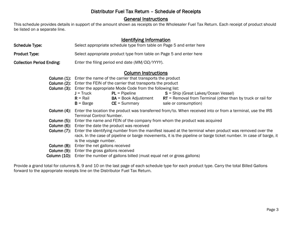 Instructions for Form CVO-102 Distributor Fuel Tax Return - Vermont, Page 3