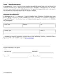 Form CVO-002 Application for Rental Company License - Vermont, Page 2