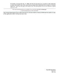 Instructions for VT Form E2A Estate Tax Information and Application for Tax Clearances - Vermont, Page 2