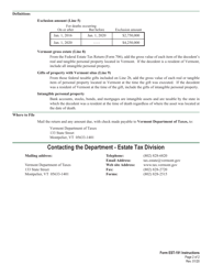 Instructions for VT Form EST-191 Estate Tax Return - Vermont, Page 2