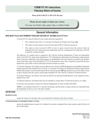 Document preview: Instructions for Form FIT-161 Vermont Fiduciary Return of Income - Vermont