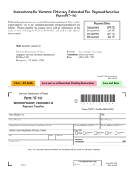 Document preview: Form FIT-165 Vermont Fiduciary Estimated Tax Payment Voucher - Vermont