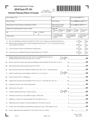 Form FIT-161 Vermont Fiduciary Return of Income - Vermont