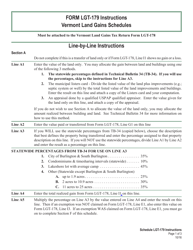 Document preview: Instructions for Schedule LGT-179 Vermont Land Gains Schedules - Vermont