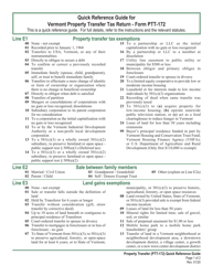 Document preview: Instructions for VT Form PTT-172 Vermont Property Transfer Tax Return - Vermont