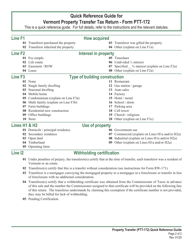 VT Form PTT-172 Quick Reference Guide for Vermont Property Transfer Tax Return - Vermont, Page 2