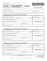 Schedule PTT-175 Additional Transferors and Transferees - Vermont