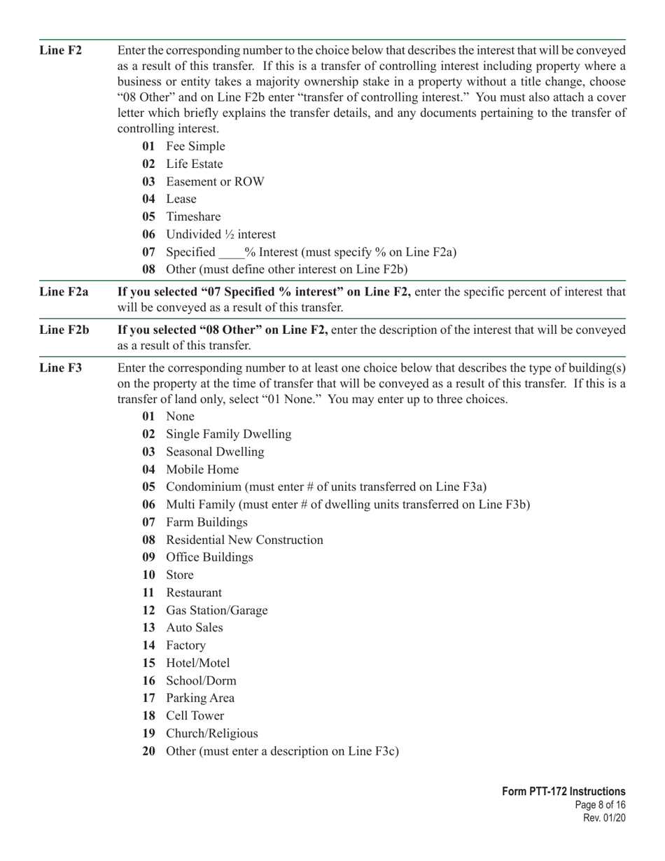 Instructions for VT Form PTT-172 Vermont Property Transfer Tax Return - Vermont, Page 8