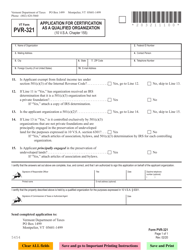 Form PVR-321 Application for Certification as a Qualified Organization - Vermont, Page 2