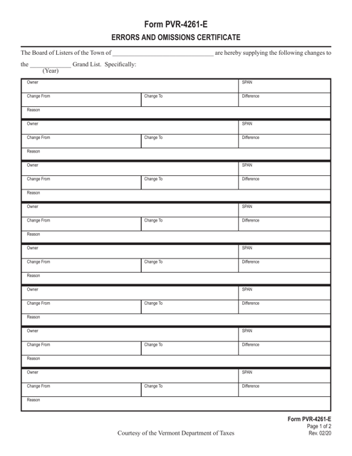 Form PVR-4261-E - Fill Out, Sign Online and Download Printable PDF ...