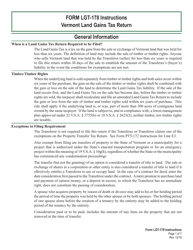 Instructions for Form LGT-178 Vermont Land Gains Tax Return - Vermont