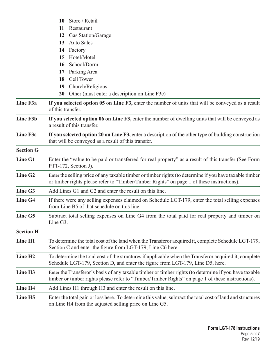Download Instructions for Form LGT178 Vermont Land Gains Tax Return