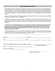 Application for Registration Extended Service Contract Provider/Obligor - Virginia, Page 5