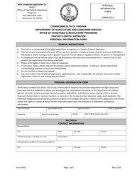 Document preview: Form 501A Fantasy Contest Operator Personal Information Form - Virginia