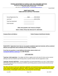 Form 801 Home Service Contract Provider Registration Application - Virginia