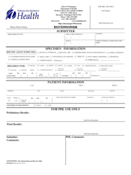 Document preview: DOH Form 302-018 Bioterrorism Specimen Submission Form - Washington
