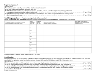Form AR-636-002 Architect Registration Initial Application - Washington, Page 4