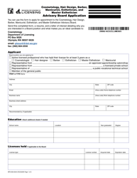 Form BPD-600-004A Advisory Board Application - Washington