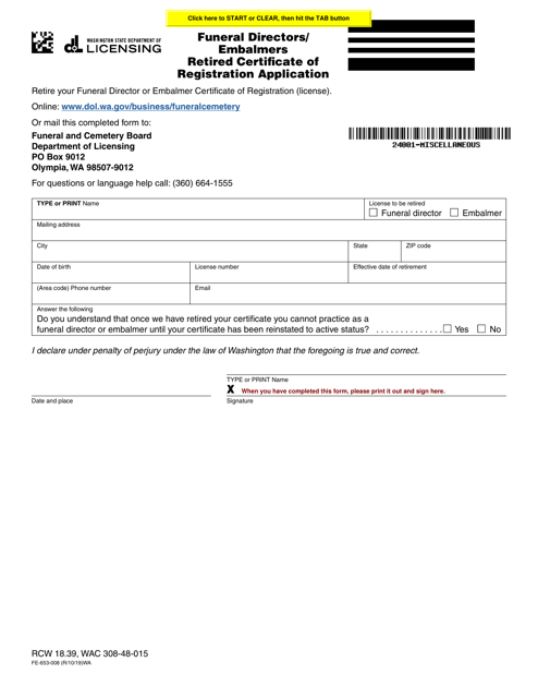 Form FE-653-008  Printable Pdf