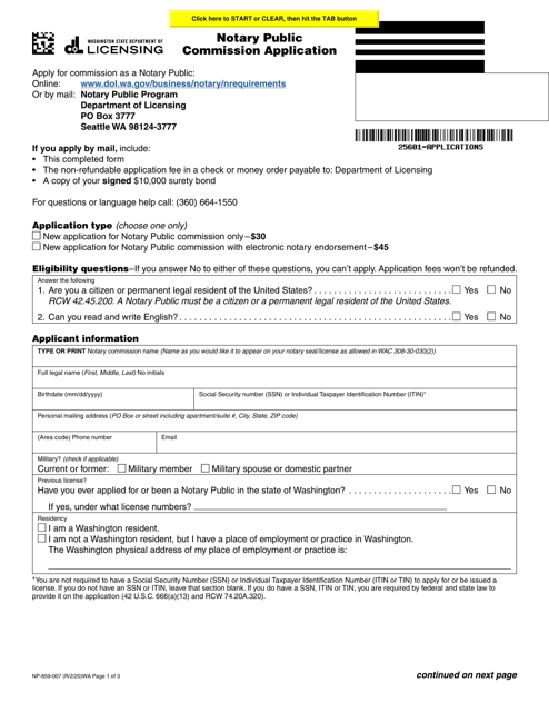 Form NP-659-007  Printable Pdf